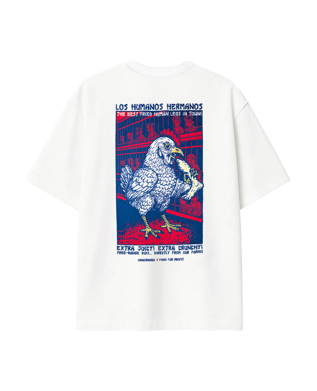 LOS HUMANOS HERMANOS (FOOD FOR PROFIT)T-shirt streetwear ironica in cotone” image 0