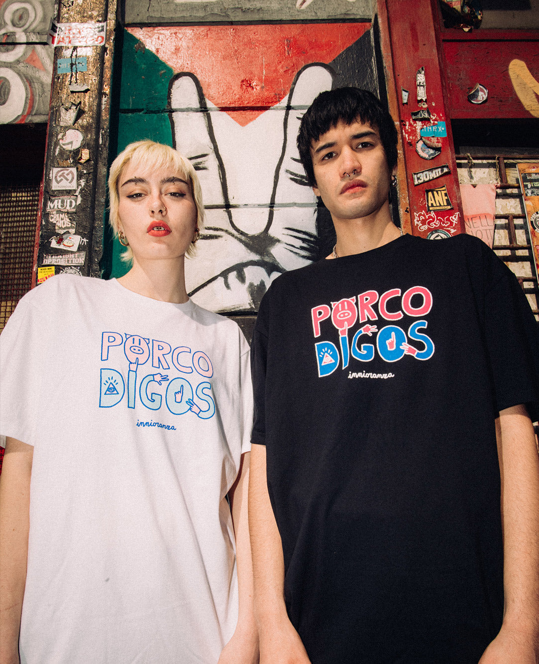 PORCO DIGOS T-shirt streetwear ironica in cotone” image 5