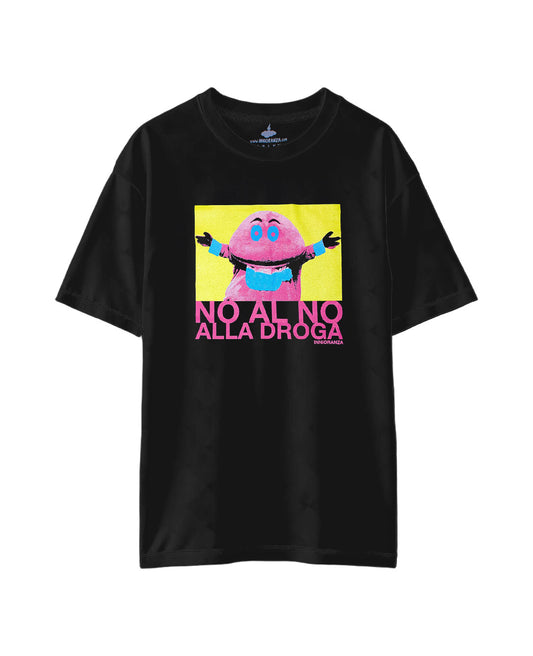 NO AL NO ALLA DROGA T-shirt streetwear ironica in cotone” image 0