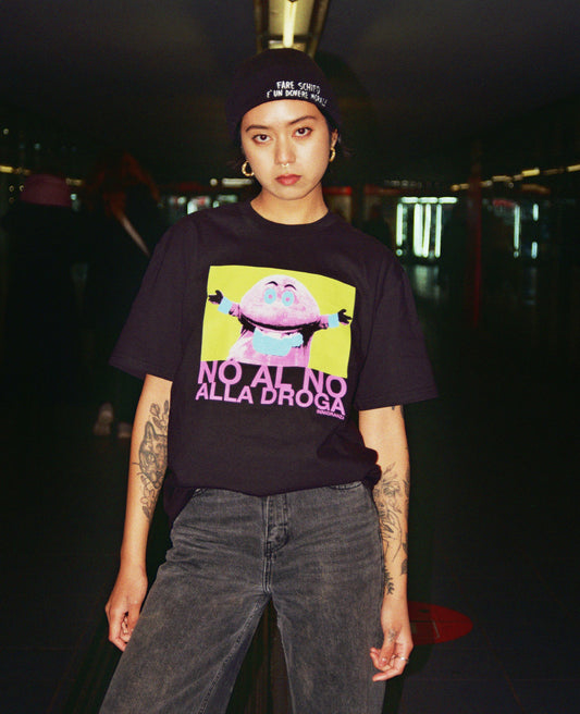 NO AL NO ALLA DROGA T-shirt streetwear ironica in cotone” image 1